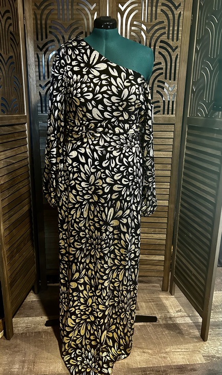 Betsy & Adam Dresses & Skirts - B&A by Betsy & Adam One-Shoulder Metallic Floral Gown | NWT | Size 16